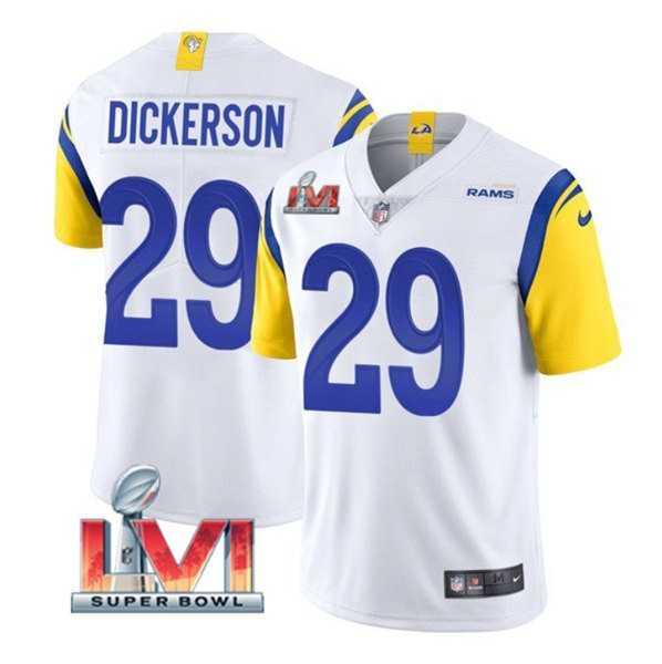 Nike Rams Men & Women & Youth 29 Eric Dickerson White 2022 Super Bowl LVI Vapor Limited Jersey,We sell and wholesale Nike Rams Men & Women & Youth 29 Eric Dickerson White 2022 Super Bowl LVI Vapor Limited Jersey on line form chian!